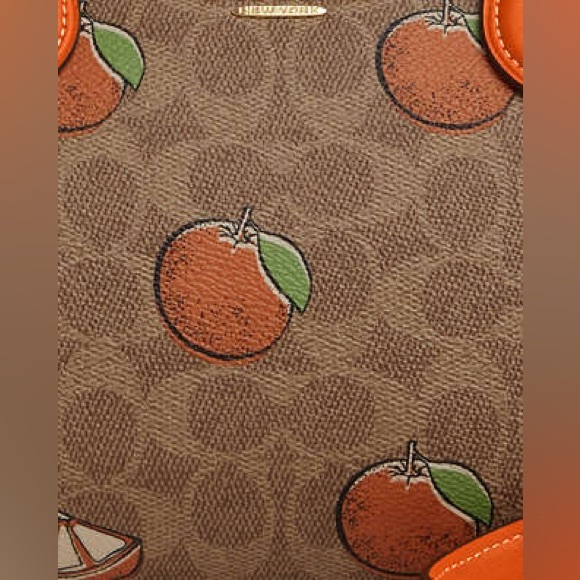 Coach Rowan Satchel Bag In Signature Canvas With Orange Print - Picture 7 of 7